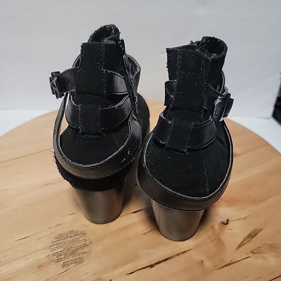 White Mountain Shoes Women's Suede Leather Boot Black Size 7M Booties - Picture 3 of 10